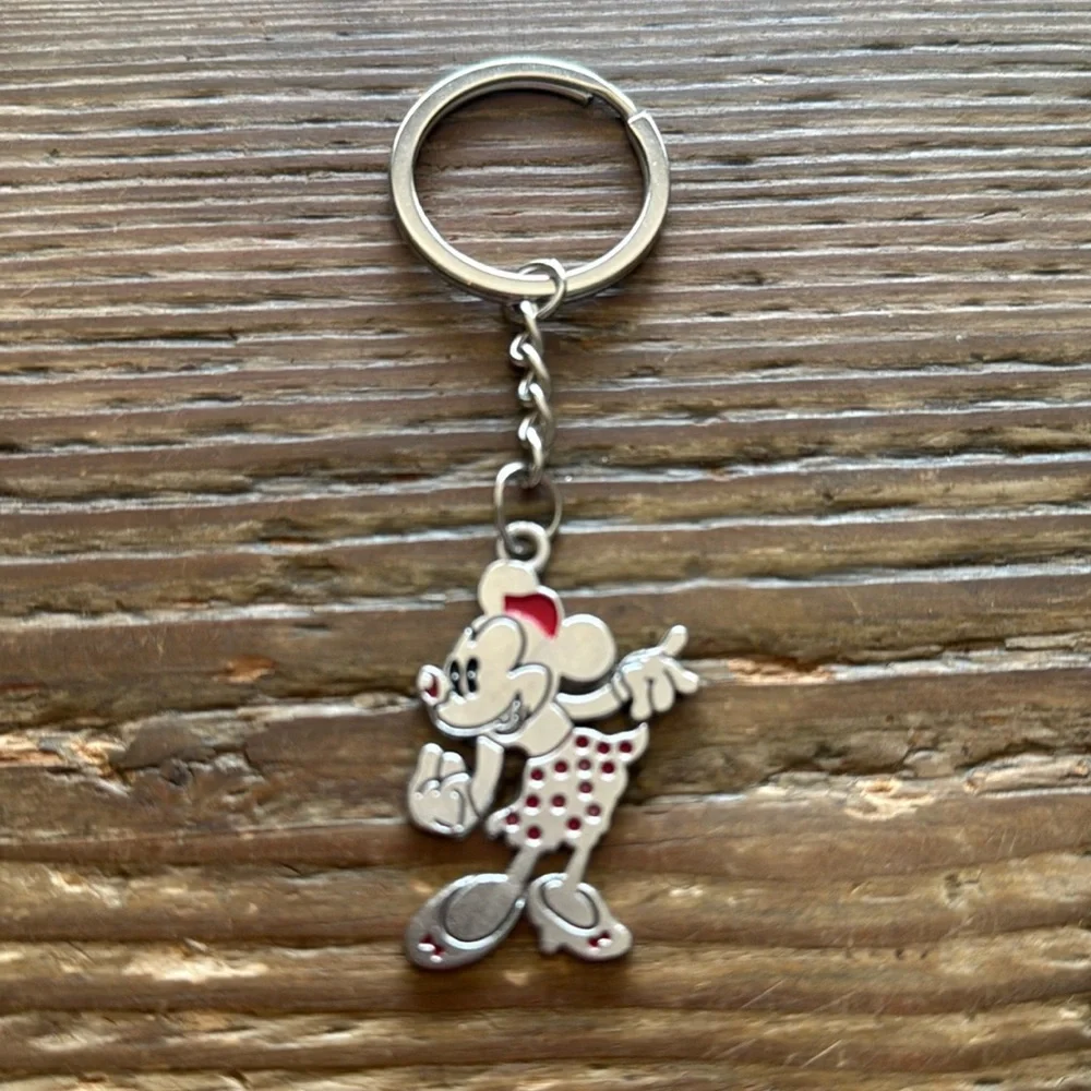 Disney Minnie Mouse Keychain Metal Key Ring